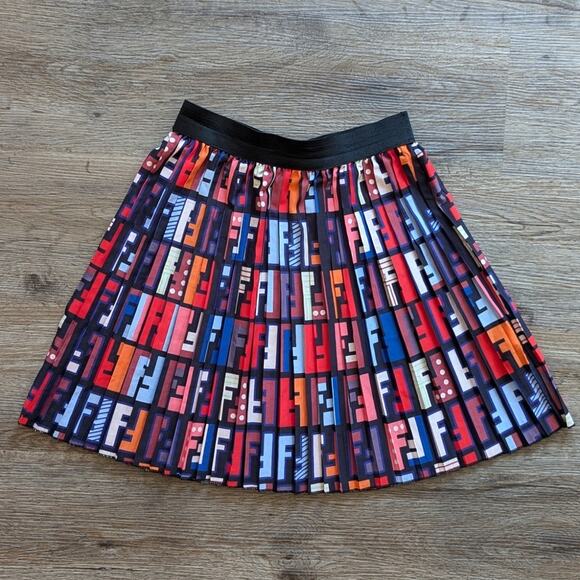 All Over FF Print Poplin Skirt Women's Size Small S - Picture 1 of 7